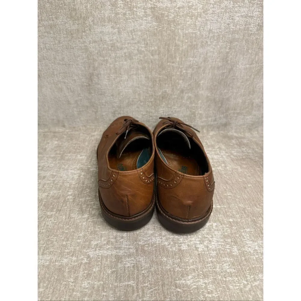 Sebago Men's Leather Cap Toe Lace Up Oxford Derby Dress Shoes Brown Size 11